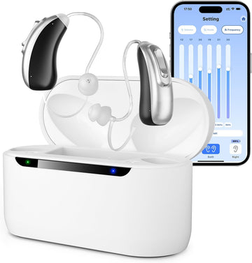 Premium Digital Hearing Aid HGS22, Clear Sound, No Echo, Fast Charging, Simple Operation, Compact and Lightweight Design, Battery Display Case, Latest Generation Bluetooth.
