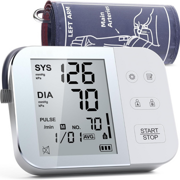 Arm Blood Pressure Monitor, USB-C Cable, Systolic/Diastolic Blood Pressure Measurement, Pulse, High Precision Sensor, Adjustable Cuff, 2 Users, Memory Function, Portable, Clinically Validated