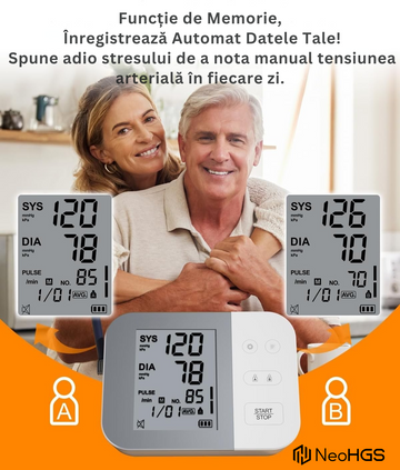 Arm Blood Pressure Monitor, USB-C Cable, Systolic/Diastolic Blood Pressure Measurement, Pulse, High Precision Sensor, Adjustable Cuff, 2 Users, Memory Function, Portable, Clinically Validated
